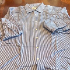 Joseph Abboud Navy and White Striped Shirt